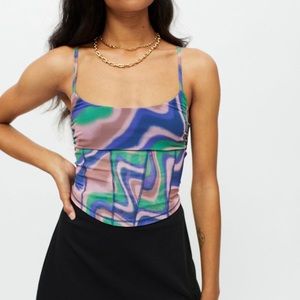 NWT Urban Outfitters marbled Hal mesh corset cami